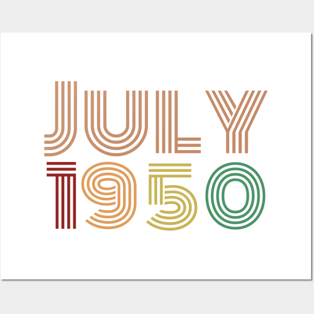 Born in July 1950, Happy 70th Birthday, Happy seventies Birthday. Wall Art by maro_00